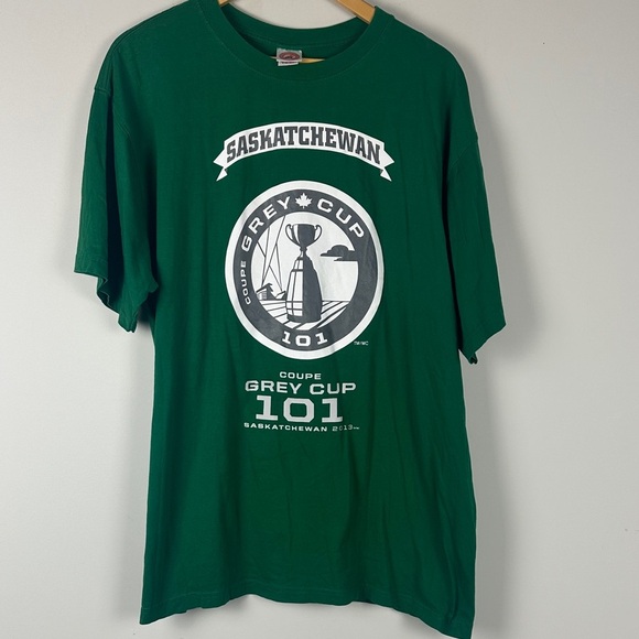 Green CFL Saskatchewan Roughriders 101st Grey Cup T-Shirt - Size XL - Picture 1 of 9